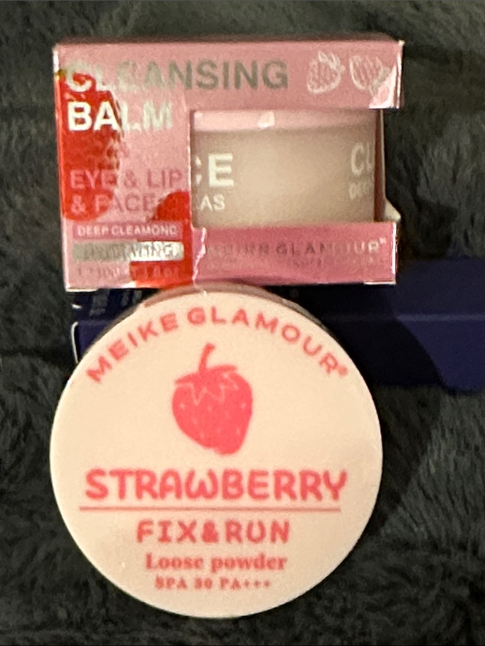 NEW Meike Glamour Strawberry Fix & Run Loose Powder & Strawberry Cleansing Balm